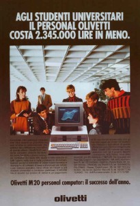 olivetti m20 pubblciità studenti